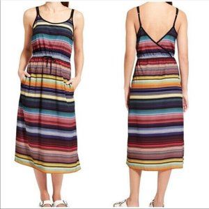 ATHLETA Havana Striped Midi Dress XS Rainbow